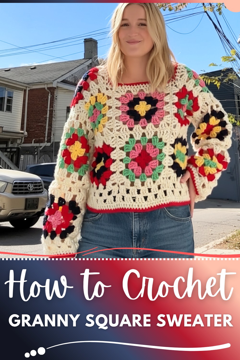 Crochet Granny Square Sweater Tutorial