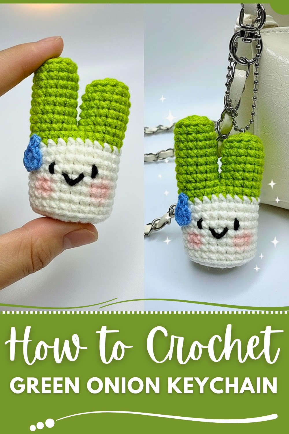 Crochet Green Onion Keychain Pattern