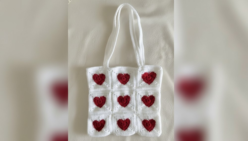Crochet Heart Granny Squares Bag Tutorial 2