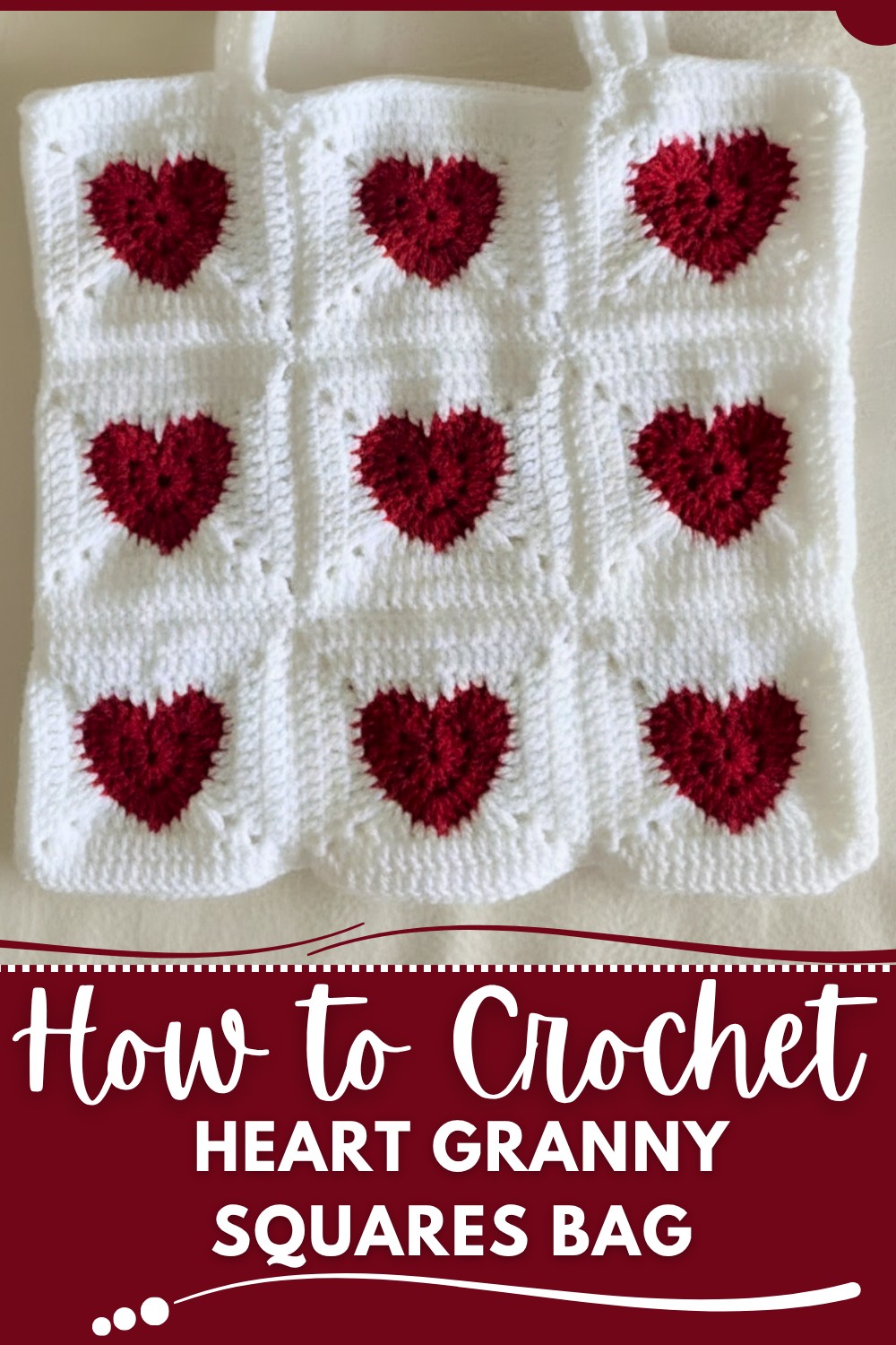 Crochet Heart Granny Squares Bag Tutorial