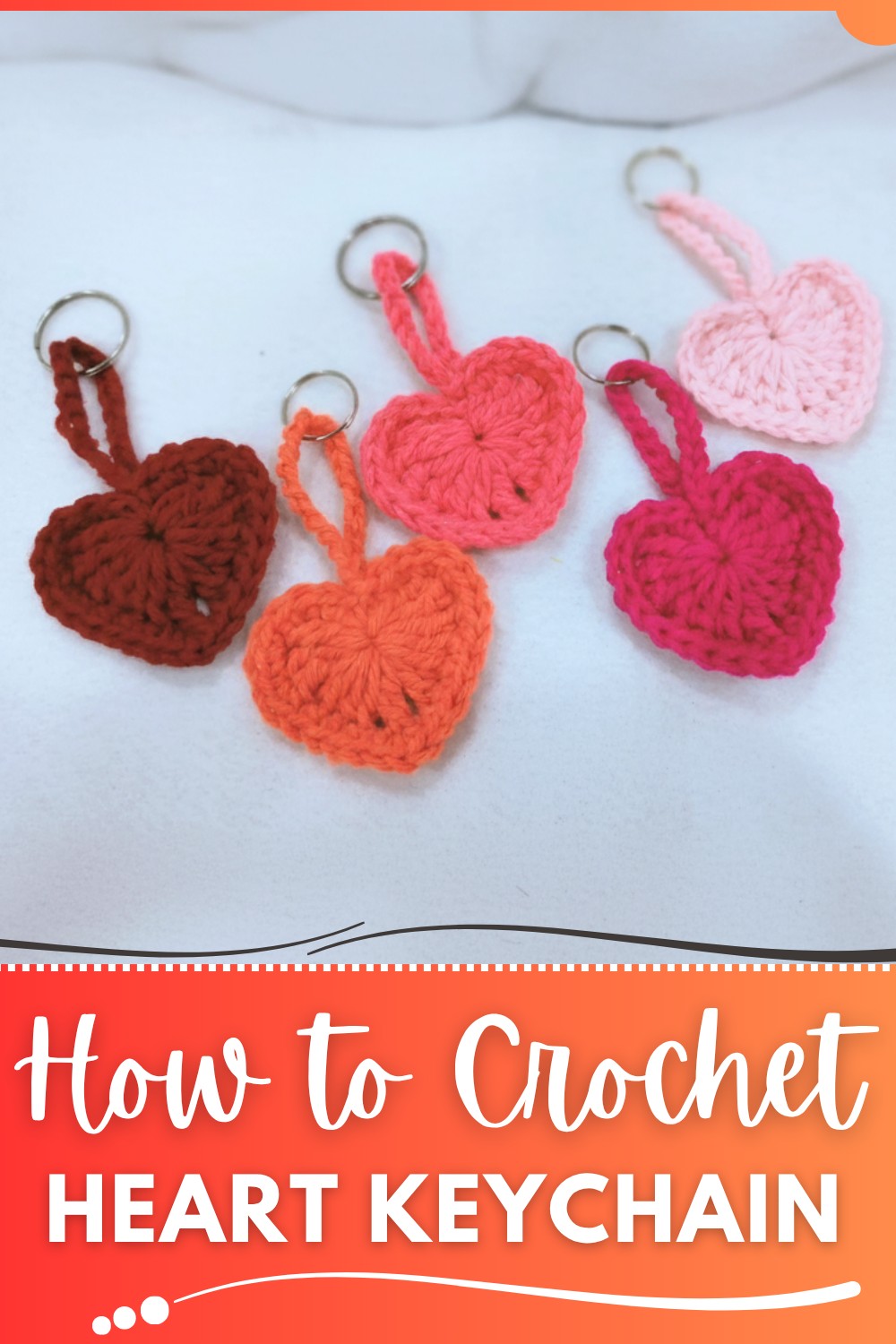 Crochet Heart Keychain Pattern