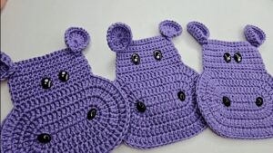 Crochet Hippo Coaster Pattern 1