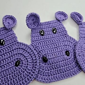 Crochet Hippo Coaster Pattern 1