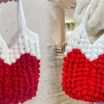 Crochet Red And White Bag Tutorial 1