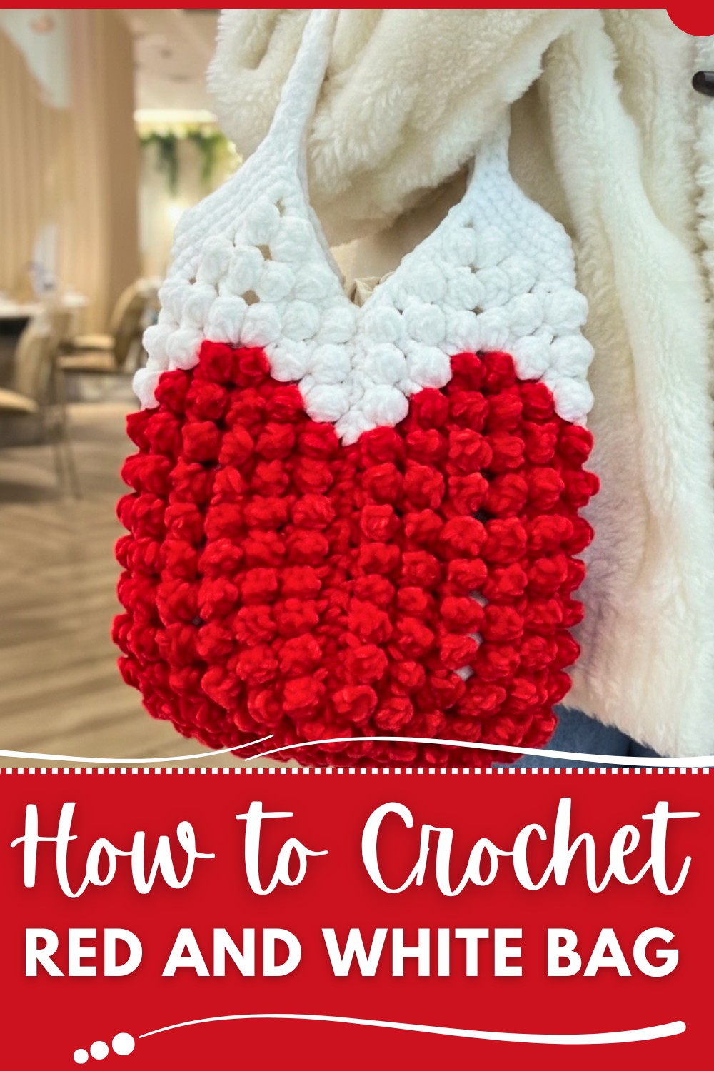 Crochet Red And White Bag Tutorial