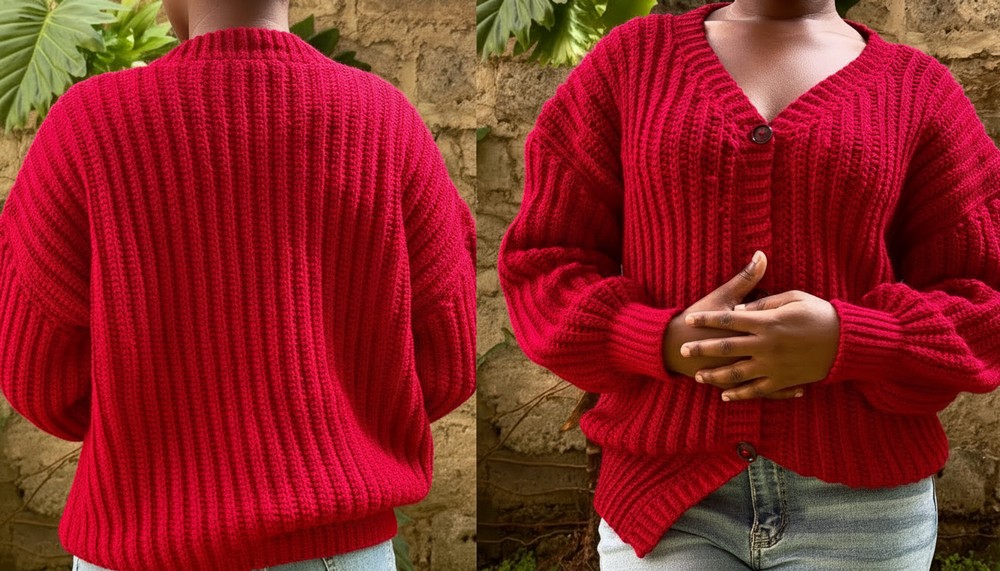 Crochet Ribbed Cardigan Tutorial 1