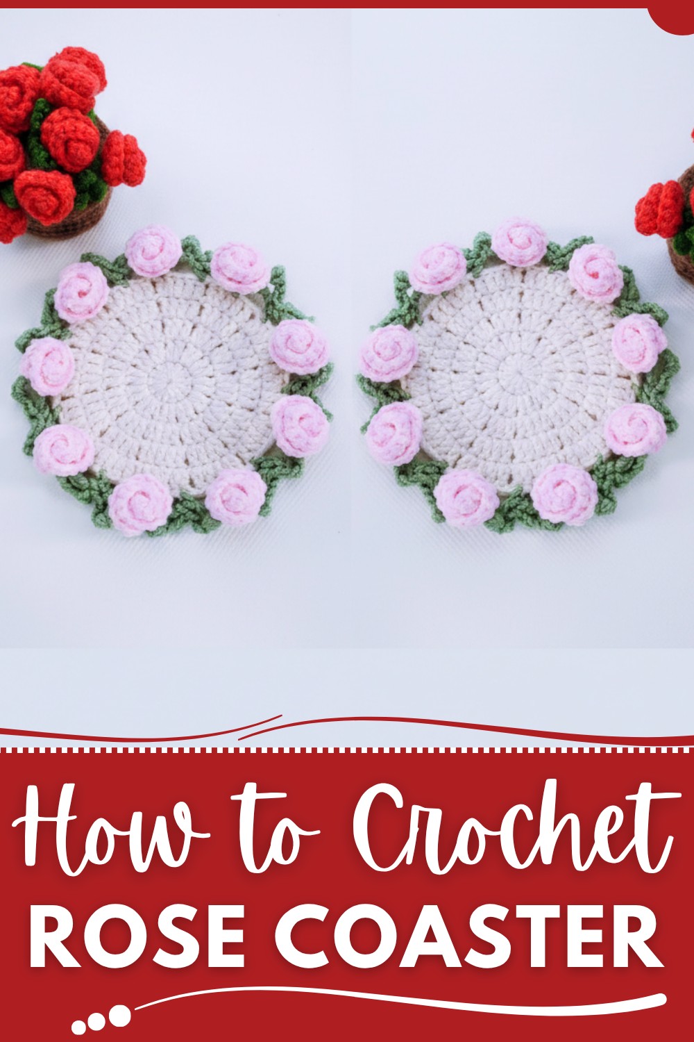 Crochet Rose Coaster Pattern