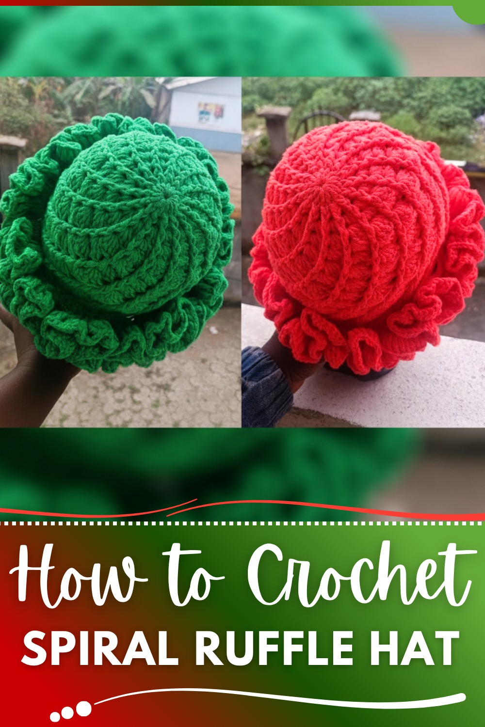 Crochet Spiral Ruffle Hat Tutorial