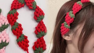 Crochet Strawberry Headband Pattern 1