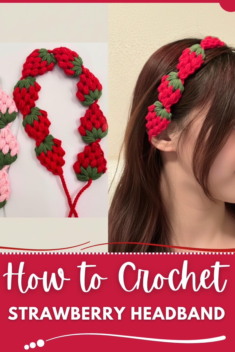 Crochet Strawberry Headband Pattern