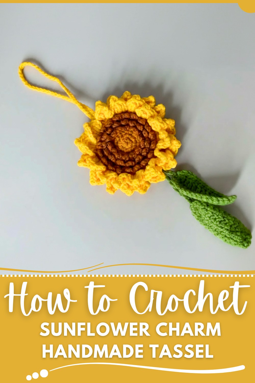 Crochet Sunflower Charm Handmade Tassel Pattern