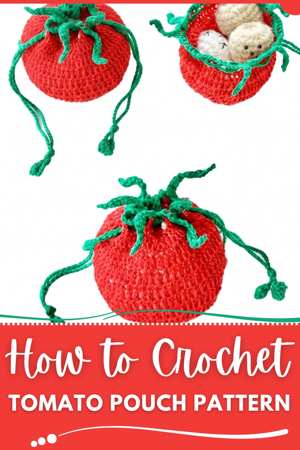 Crochet Tomato Pouch Pattern