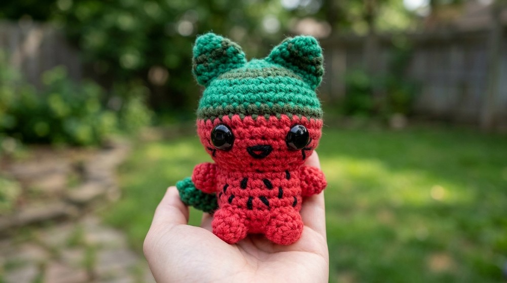 Amigurumi Watermelon Cat (Crochet Tutorial) 2