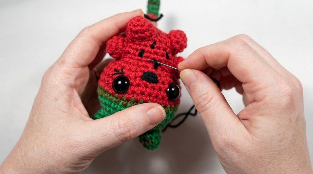 Amigurumi Watermelon Cat (Crochet Tutorial) 7