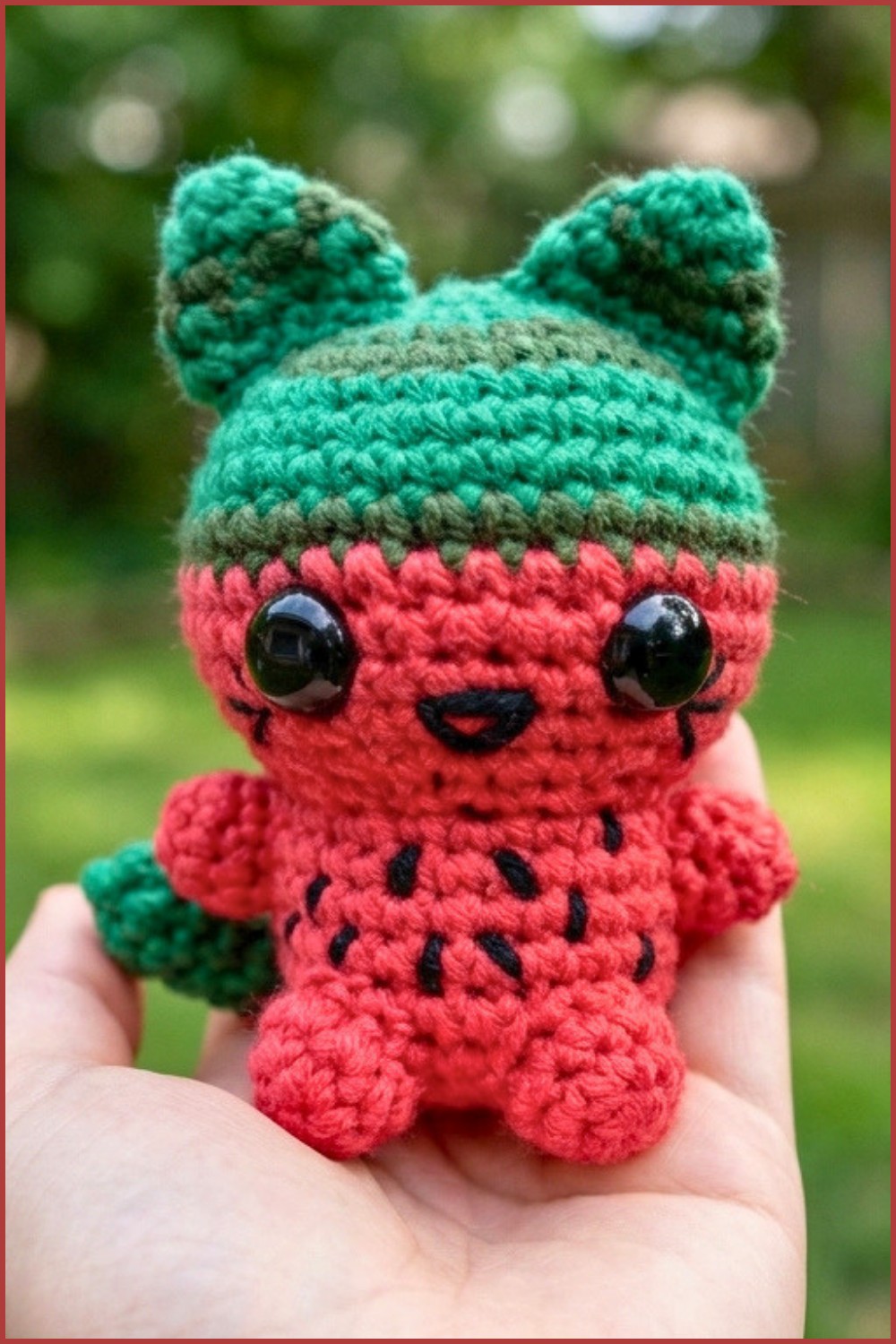 Amigurumi Watermelon Cat (Crochet Tutorial) 8