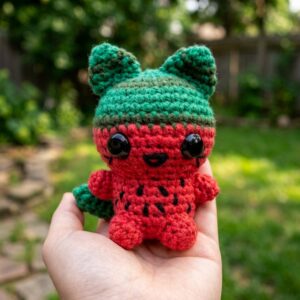 Amigurumi Watermelon Cat (Crochet Tutorial) 9