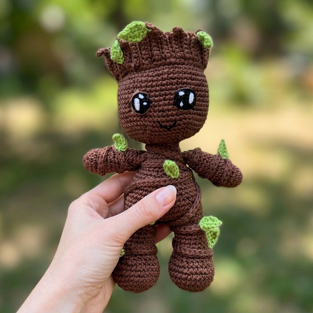 Baby Groot amigurumi pattern step by step 16