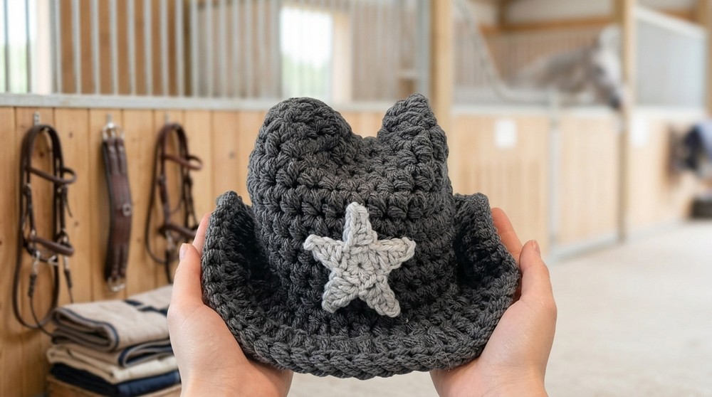 Cowboy hat for baby 0-3 months crochet for beginner baby 2