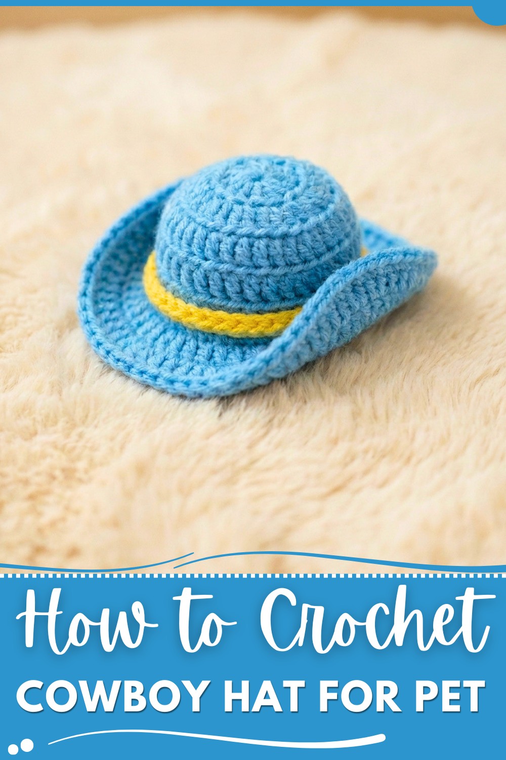 Crochet Cowboy Hat For Pet 1