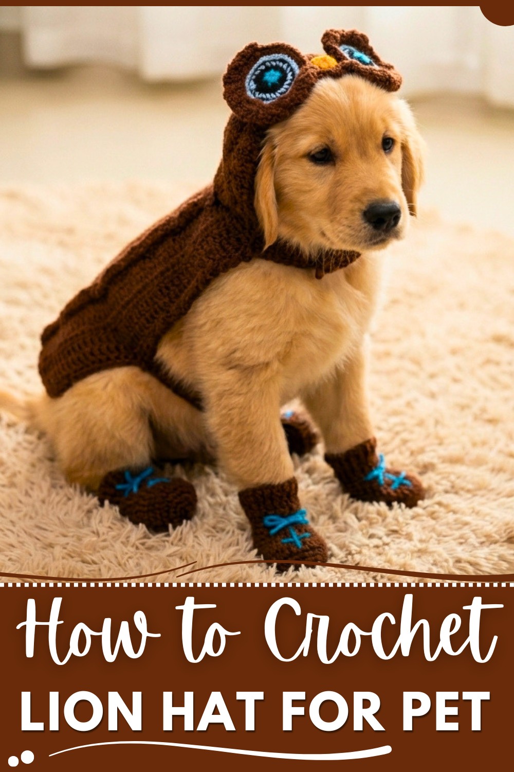 Crochet Lion Hat for Pet Instructions for crocheting a lion hat for dogs .1