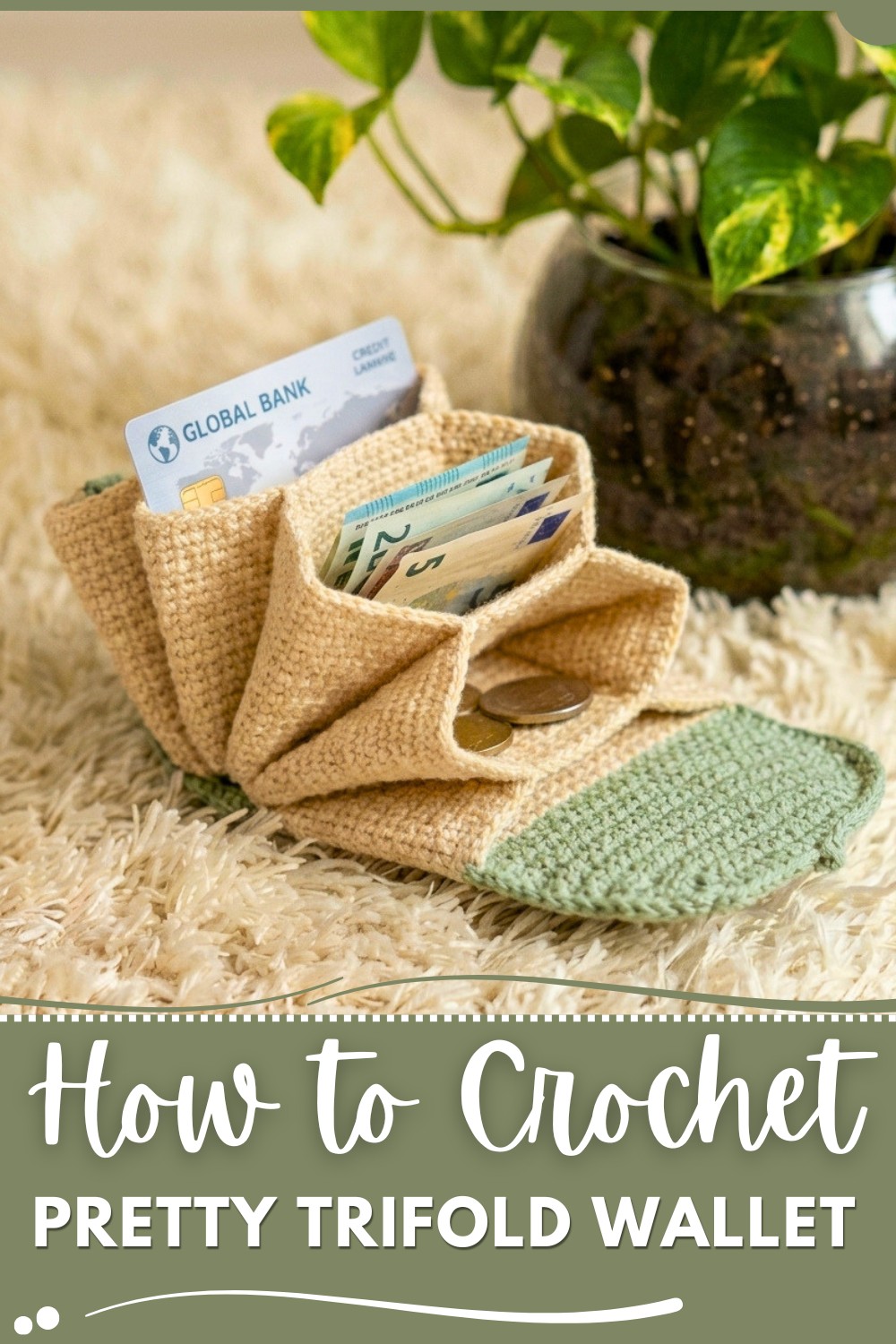 Crochet trifold wallet Beginners friendly pattern 1