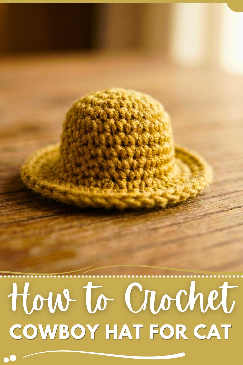 Crocheted cowboy hat for cat (easy) [English subtitles] cowboy hat for cat 1