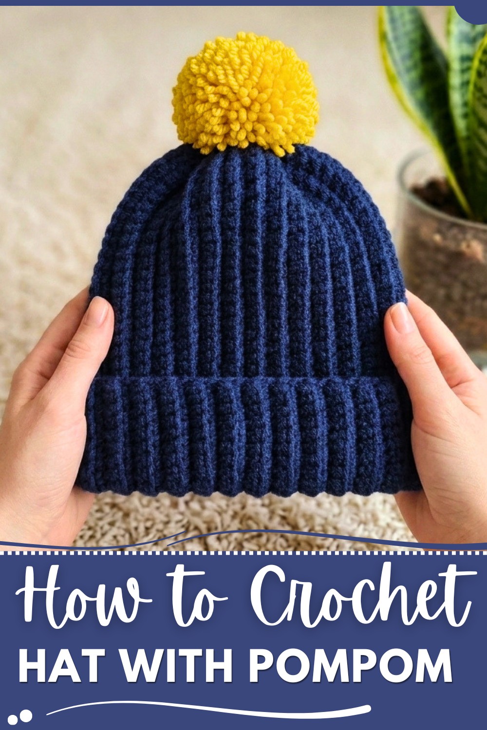 Hat with pompom Crochet Tutorial with May 1
