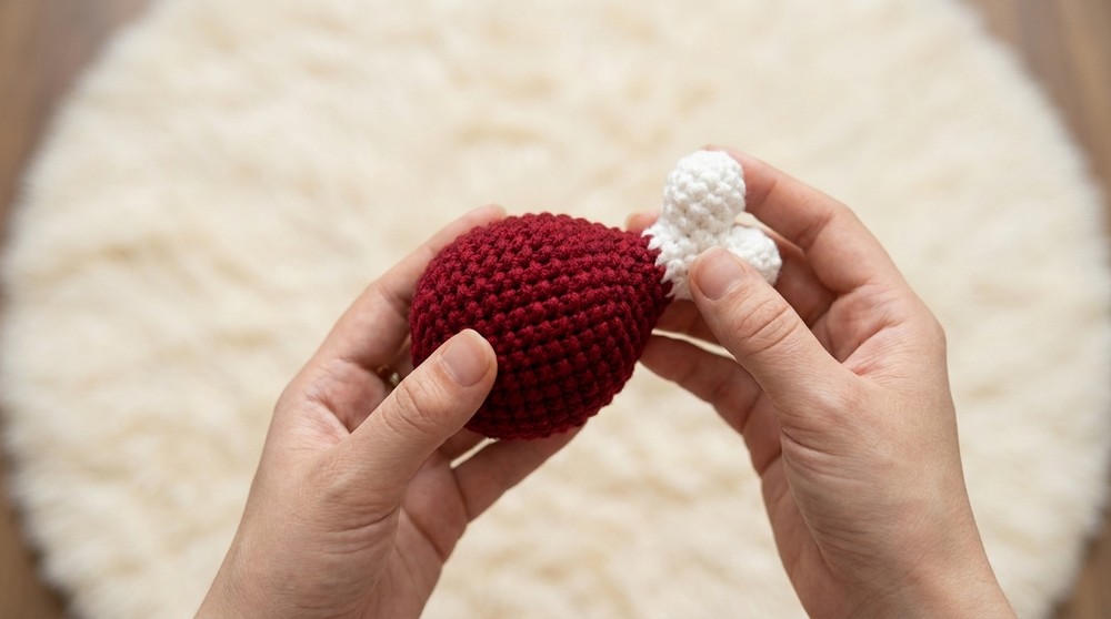How to crochet a chicken leg-shaped hat 7