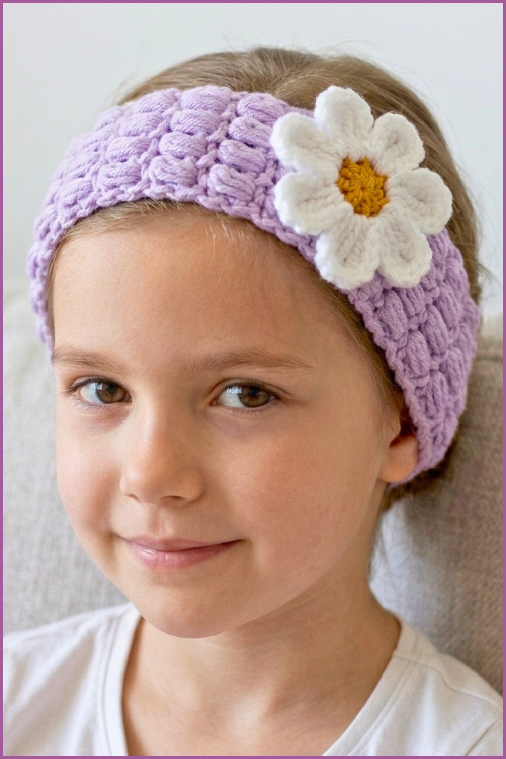 One Hour Crochet Baby Puff Stitch Headband Tutorial 11