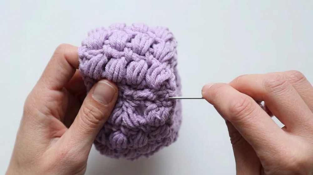 One Hour Crochet Baby Puff Stitch Headband Tutorial 7