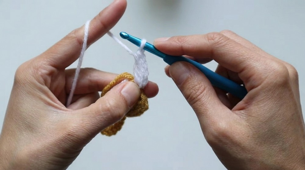 One Hour Crochet Baby Puff Stitch Headband Tutorial 9