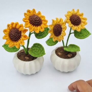 Ceochet Potted Sunflower Step-by-step Tutorial 1