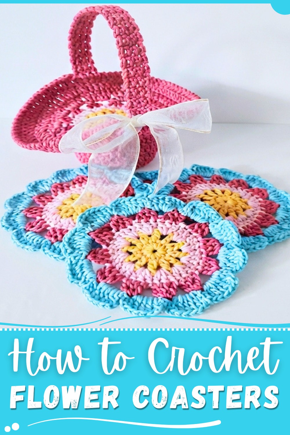 Crochet Flower Coasters Pattern