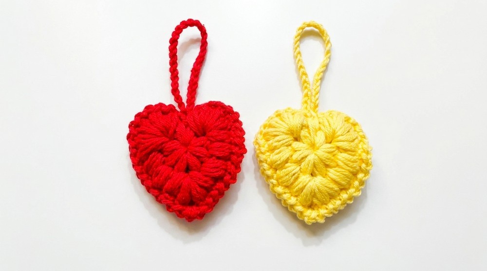 Crochet Heart Keychain Pattern 4