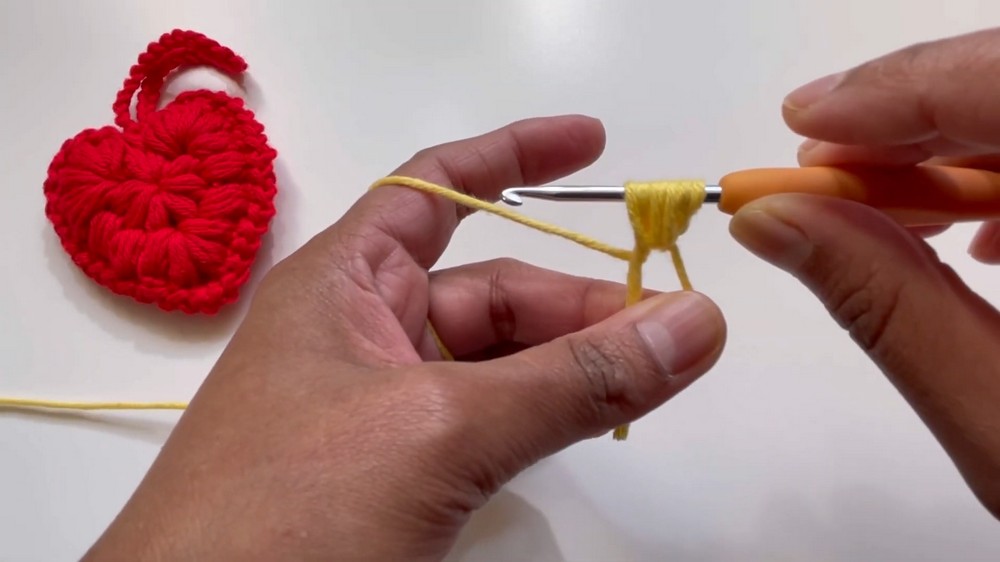 Crochet Heart Keychain Pattern 1