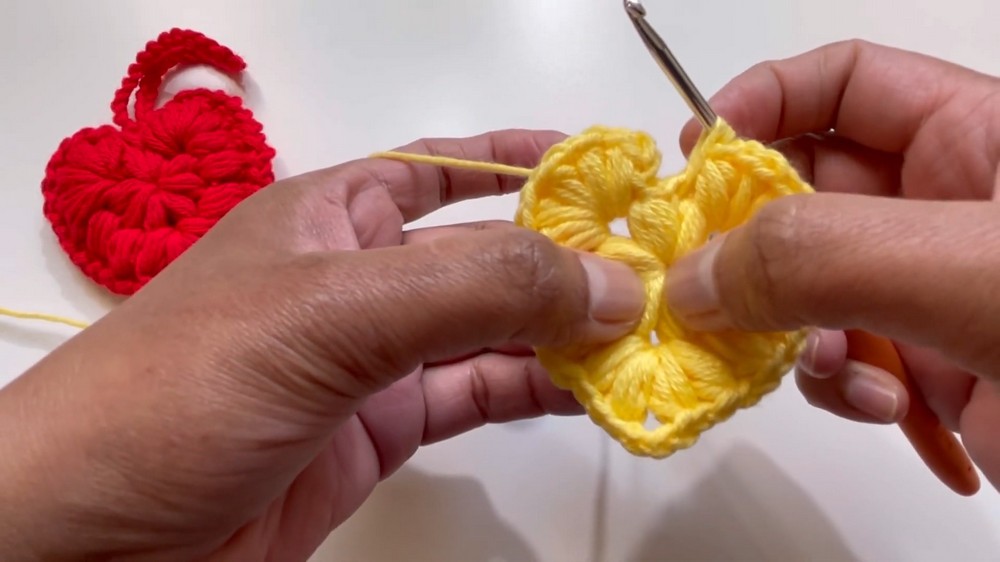 Crochet Heart Keychain Pattern 3