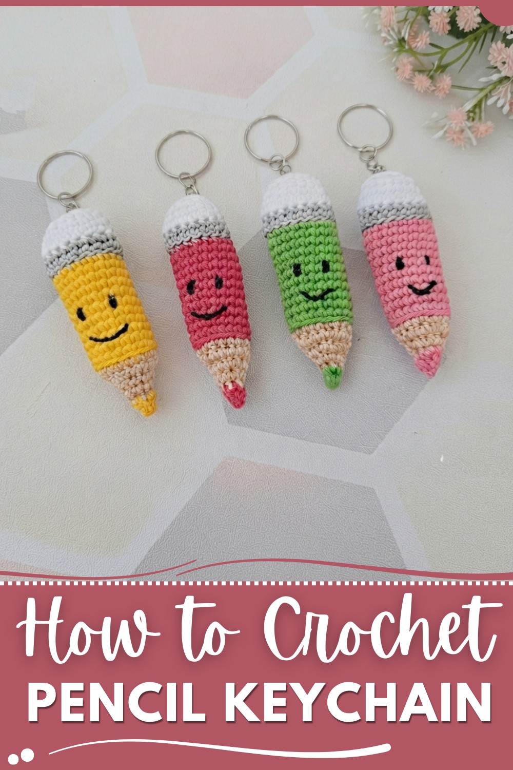Crochet Pencil Keychain Pattern