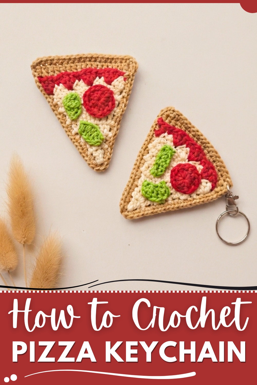 Crochet Pizza Keychain Pattern