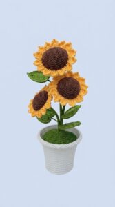 Crochet Sunflower In Pot Step By Step Tutorial 2