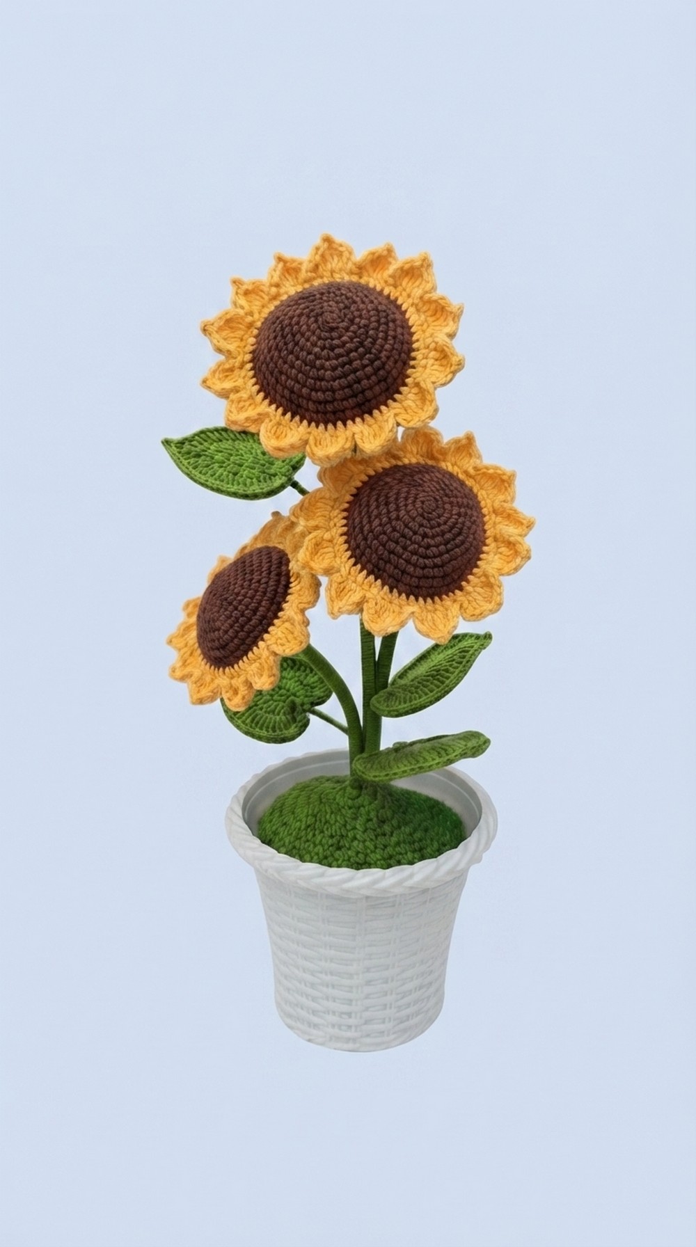 Crochet Sunflower In Pot Step By Step Tutorial 2
