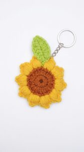 Crochet Sunflower Keychain Pattern 5