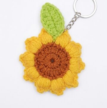 Crochet Sunflower Keychain Pattern 5