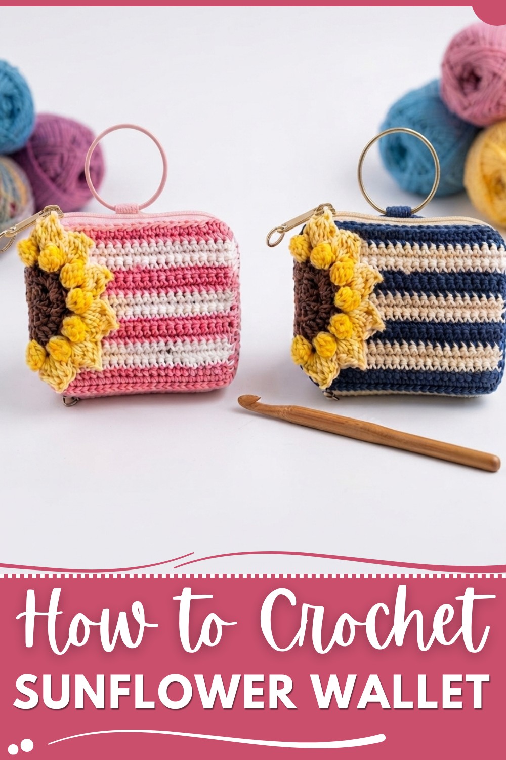 Easy And Simple Crochet Sunflower Wallet Pattern