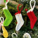 How To Crochet Christmas Stocking Ornament Tutorial 1