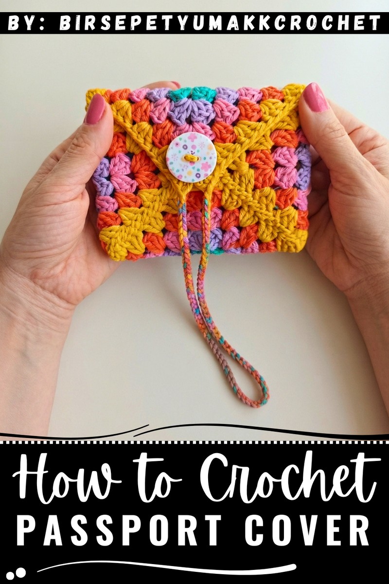 Crochet passport cover