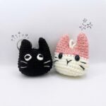 Crochet Cat Keychain Tutorial 🐱 Easy Step-by-Step Keychain for Beginners (9)