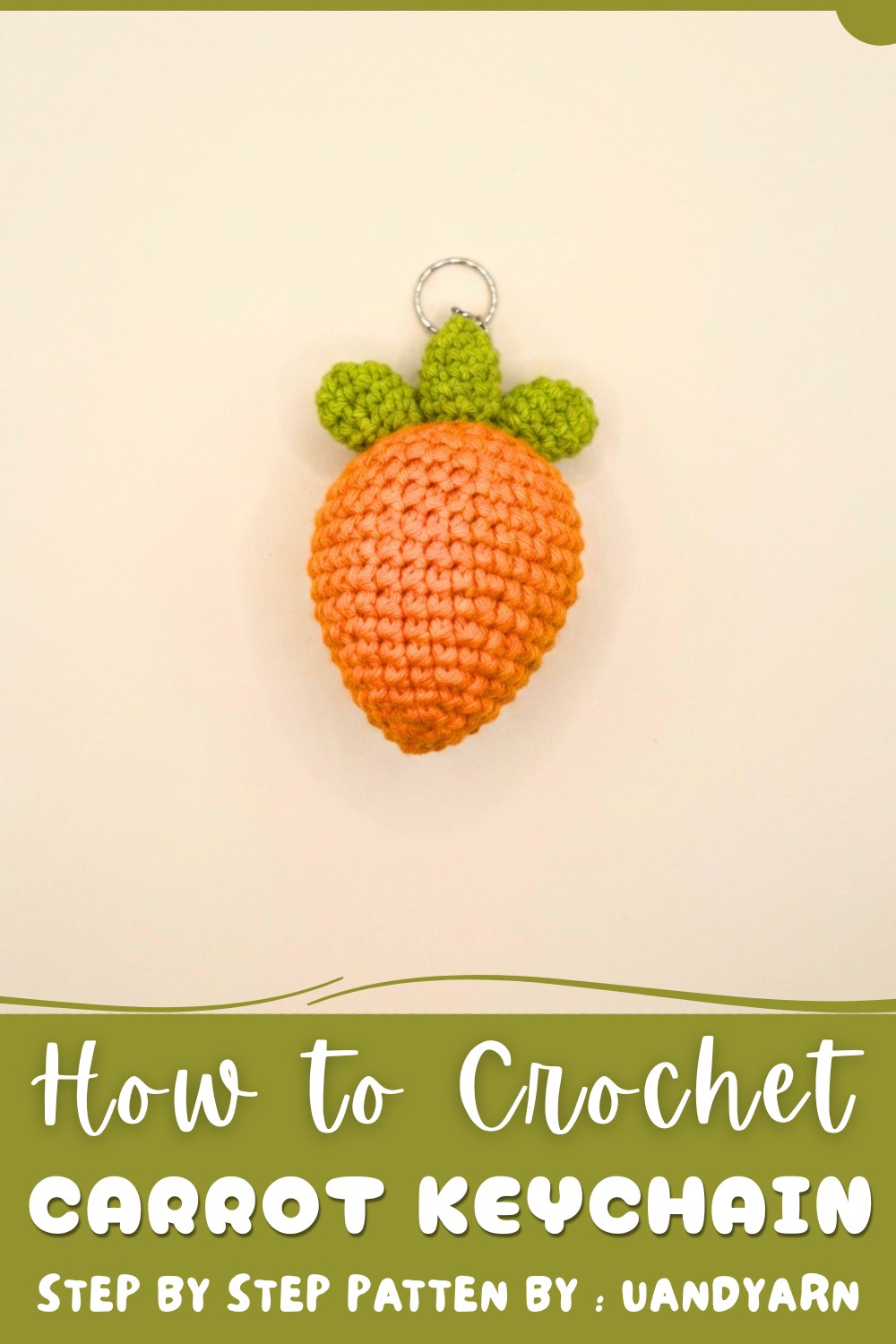 Easy Crochet Carrot Keychain 🥕 Amigurumi Keychain Tutorial (1)