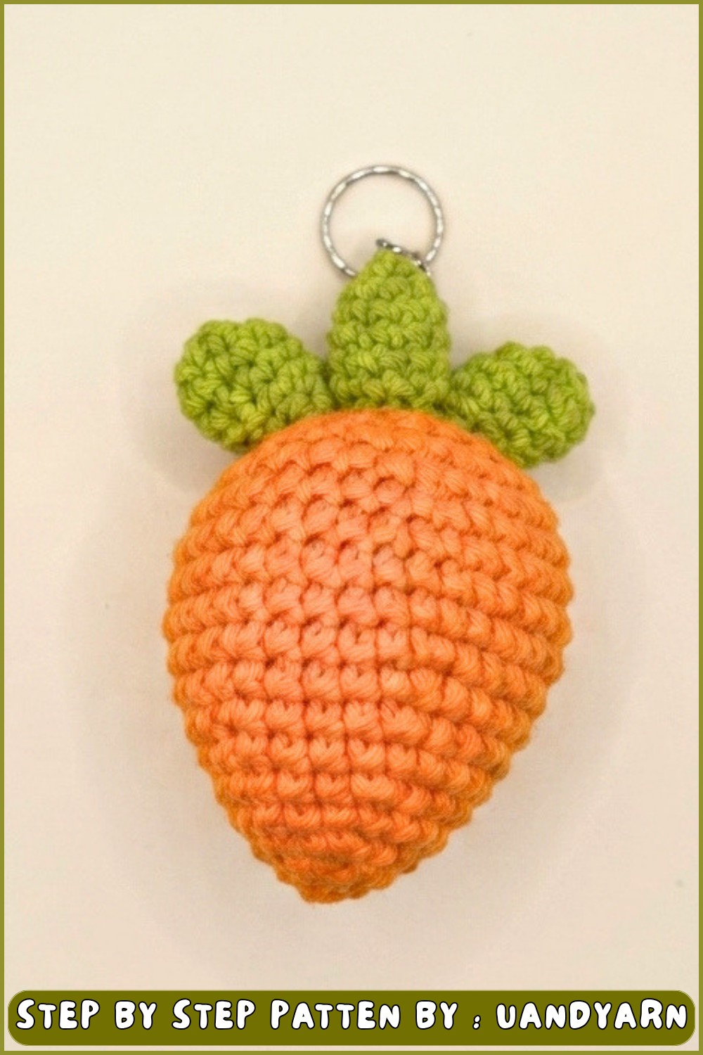 Easy Crochet Carrot Keychain 🥕 Amigurumi Keychain Tutorial (9)