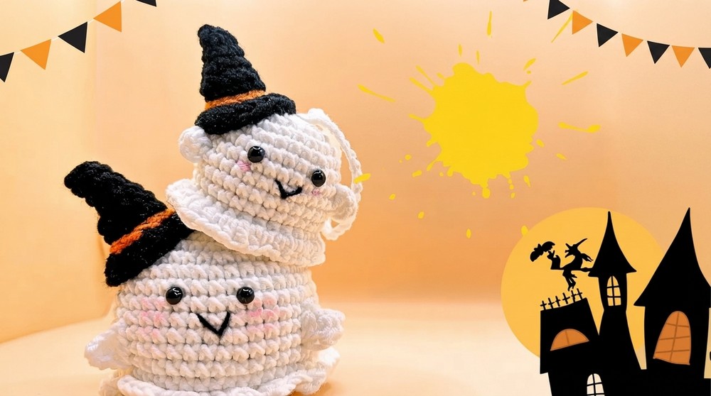 How to Crochet a Cute Ghost 👻 Beginner Halloween Amigurumi Tutorial 2