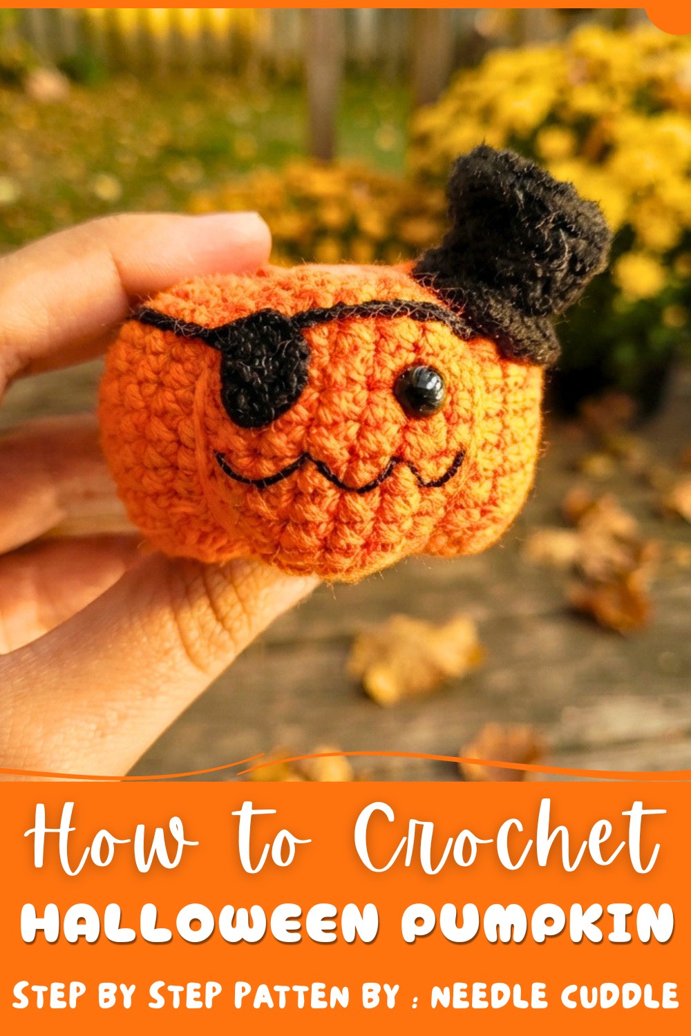 How to crochet Halloween Pumpkin for beginner 🎃 -Written pattern inside description (1)